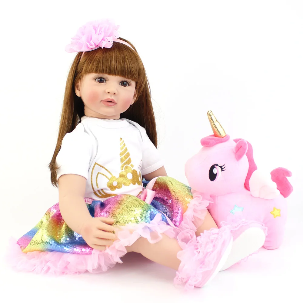 Реалистичная кукла-реборн BZDOLL, малыш из ткани с единорогом, 24 дюйма, 60 см, подарок на день рождения (art.: 7ae77ef89) - 7ae77ef89
