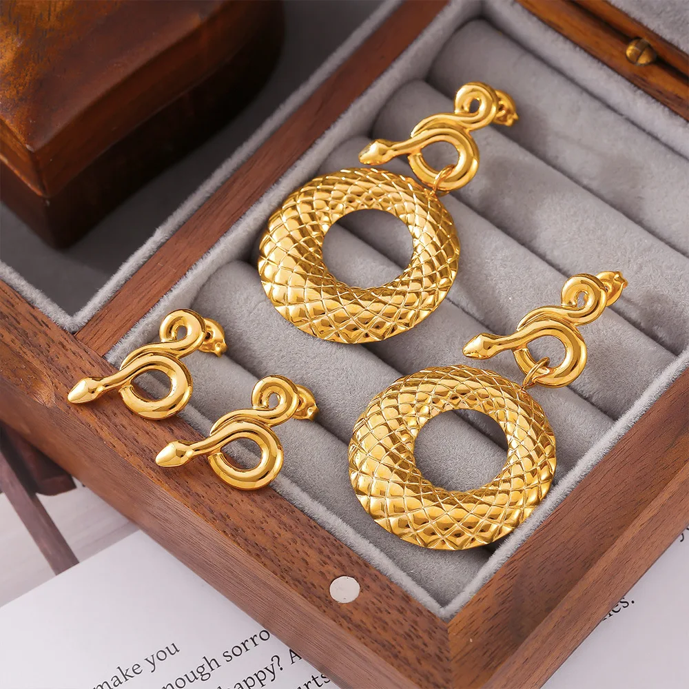 Крутые серьги в виде змеи для женщин роскошные винтажные позолоченные