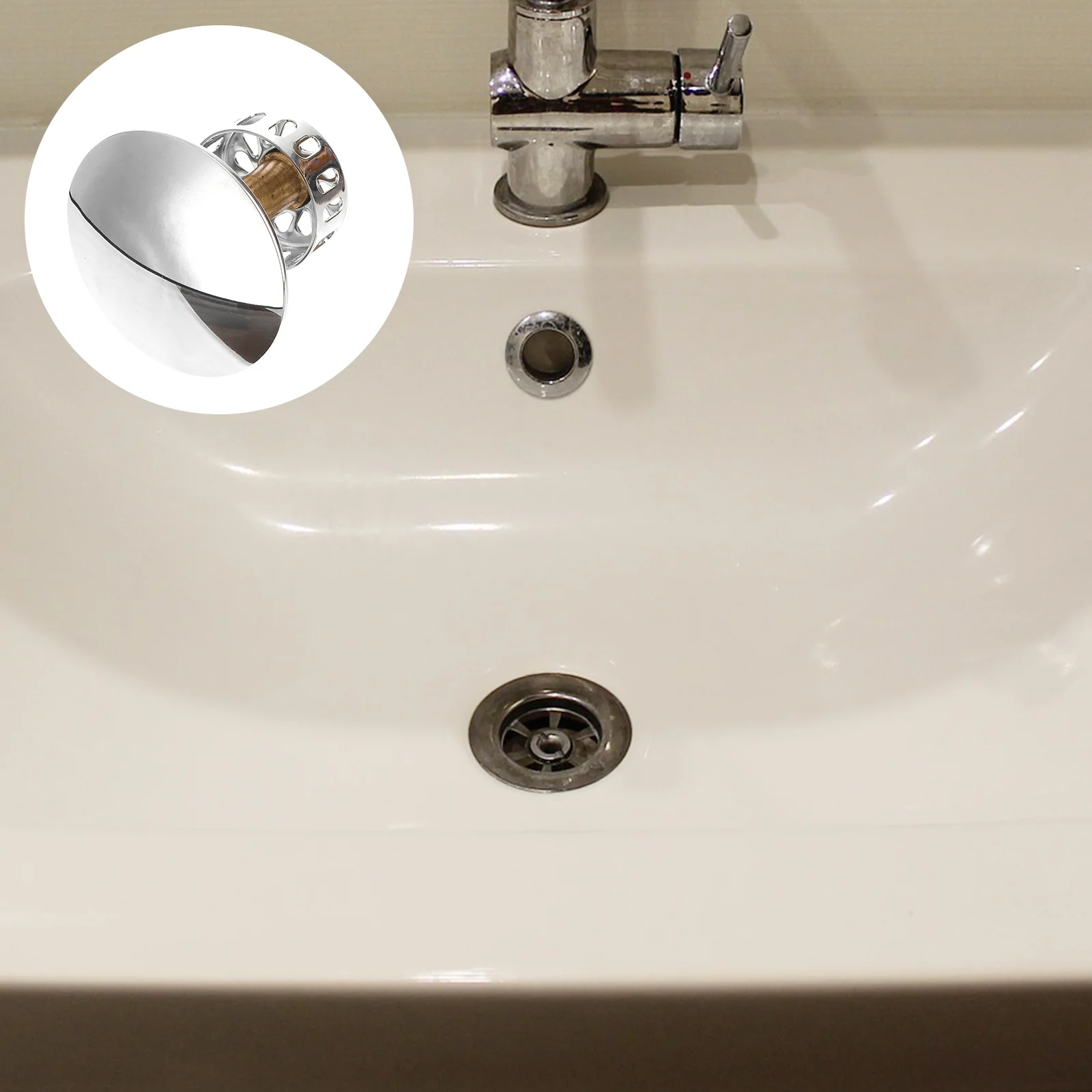 

Sink Drain Bathroom Hair Catcher Strainer Stopper Plug Shower Tub Bath Metal Cover Drainer Waste Bathtub Bounce Bullet Type