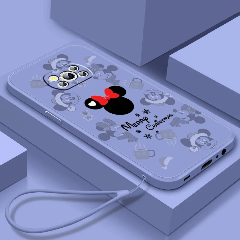 

Liquid Rope Funda Phone Case For Xiaomi Mi Poco X4 X3 C40 C3 M4 M3 F4 F3 GT Pro NFC 5G Mickey Minnie Disney Christma Soft Cover