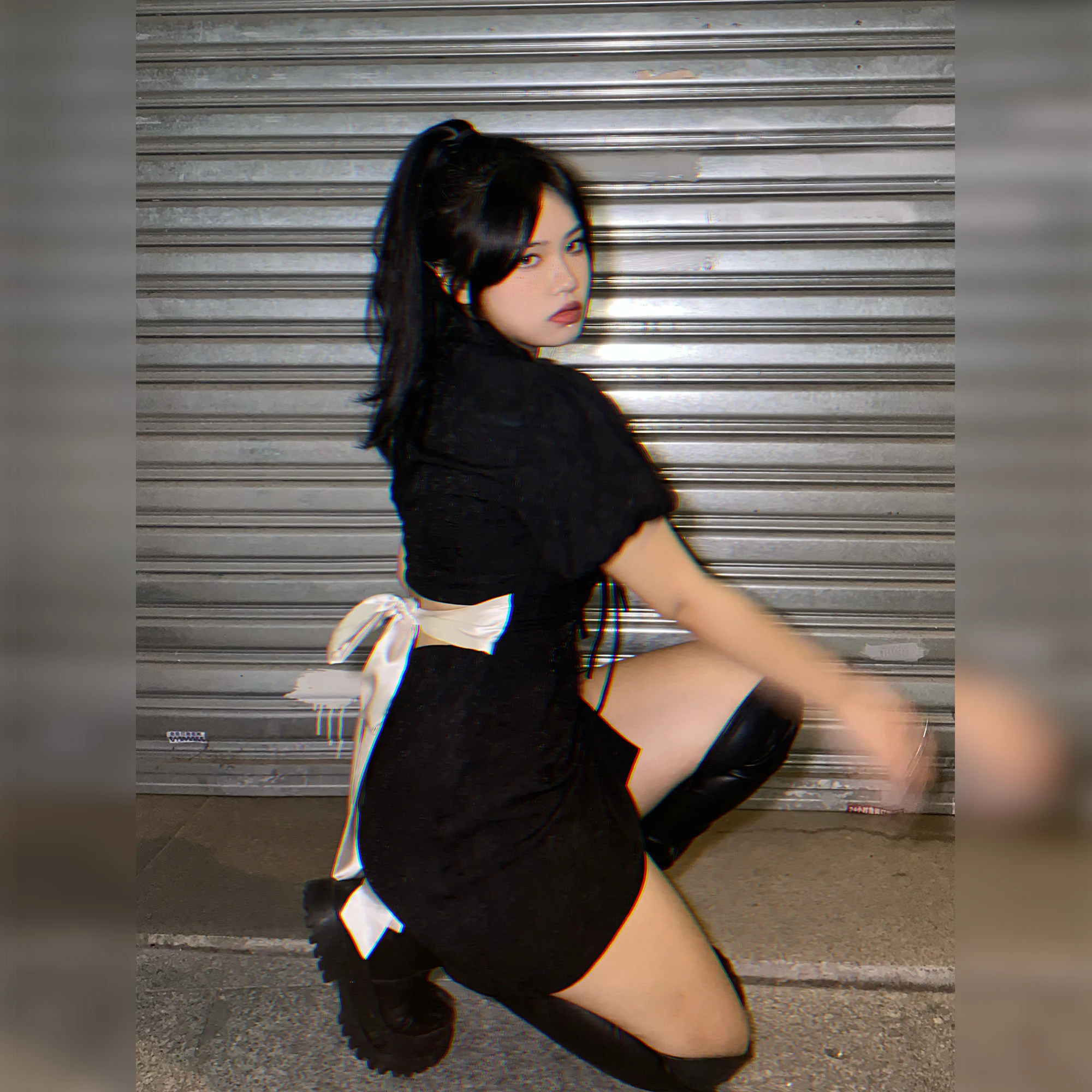 

Retro Manor Large Size Chubby Cheongsam Dress Women's Summer Chinese Style Hollow High Waist Slimming Sexy Dress