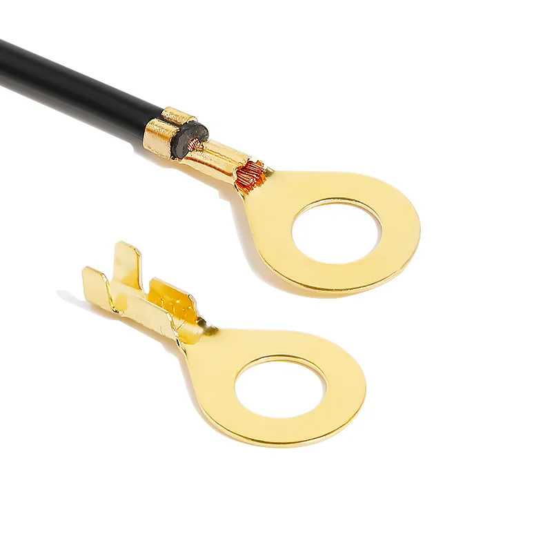 

100PCS/lot M3 M4 M5 M6 M8 M10 Electrical Wire Connectors Lugs Ring Terminals Gold Brass/Silver Non-insulated Crimp Termin