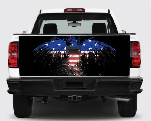 

Red White Blue Eagle Flag Tailgate Wrap Vinyl Graphic Decal Sticker Wrap Car