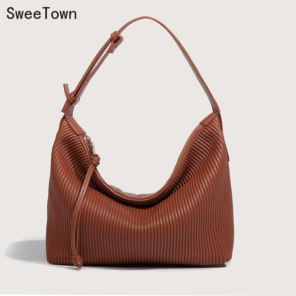 

Сумка на плечо Женская Плиссированная, с ручками и плечевым ремнём