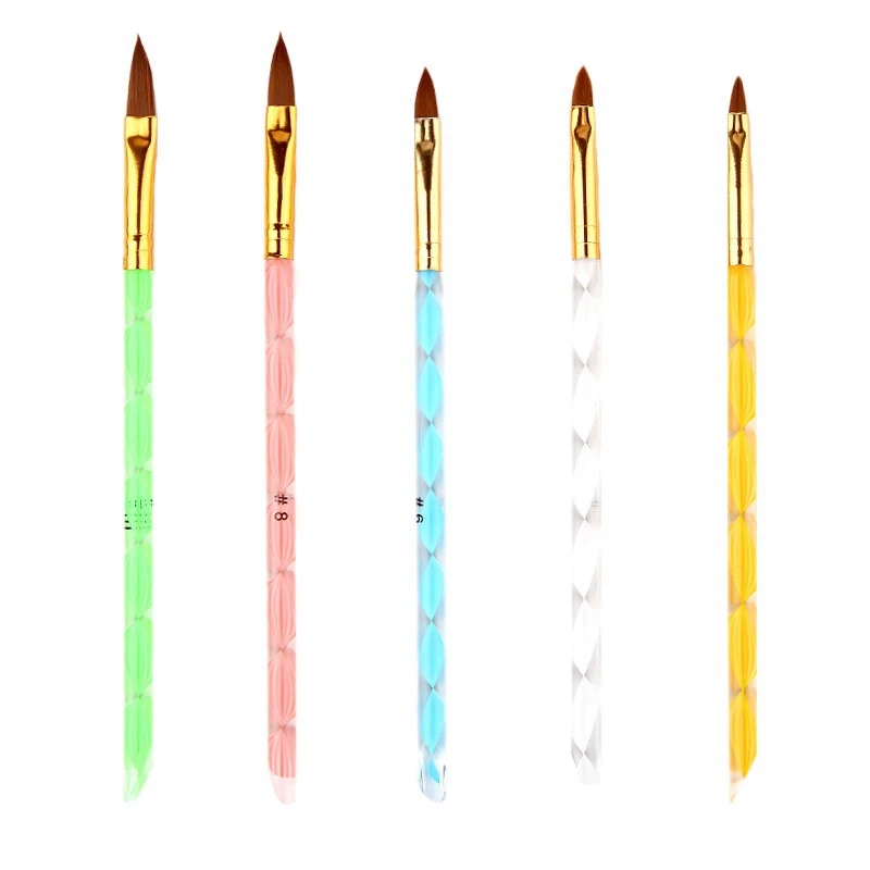 

5Pcs Nail Art Brush Tools Set Acrylic UV Gel Builder Painting Drawing Brushes Pens Cuticle Pusher Tool Nail Brush