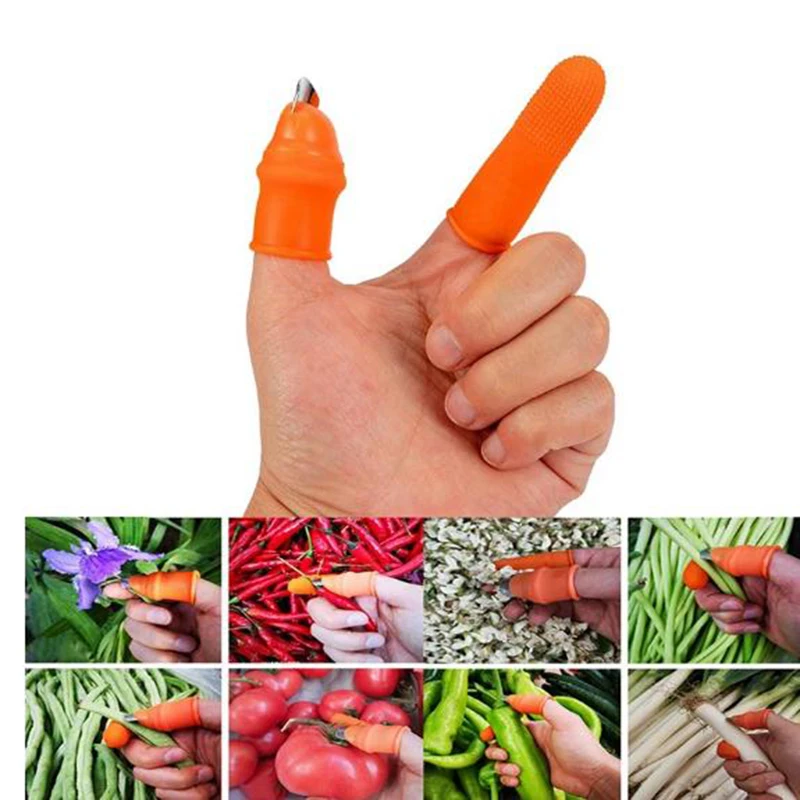 

2pcs Garden Silicone Thumb Knife Universal Finger Cutter Fruit Vegetable Separator Gardening-Tool