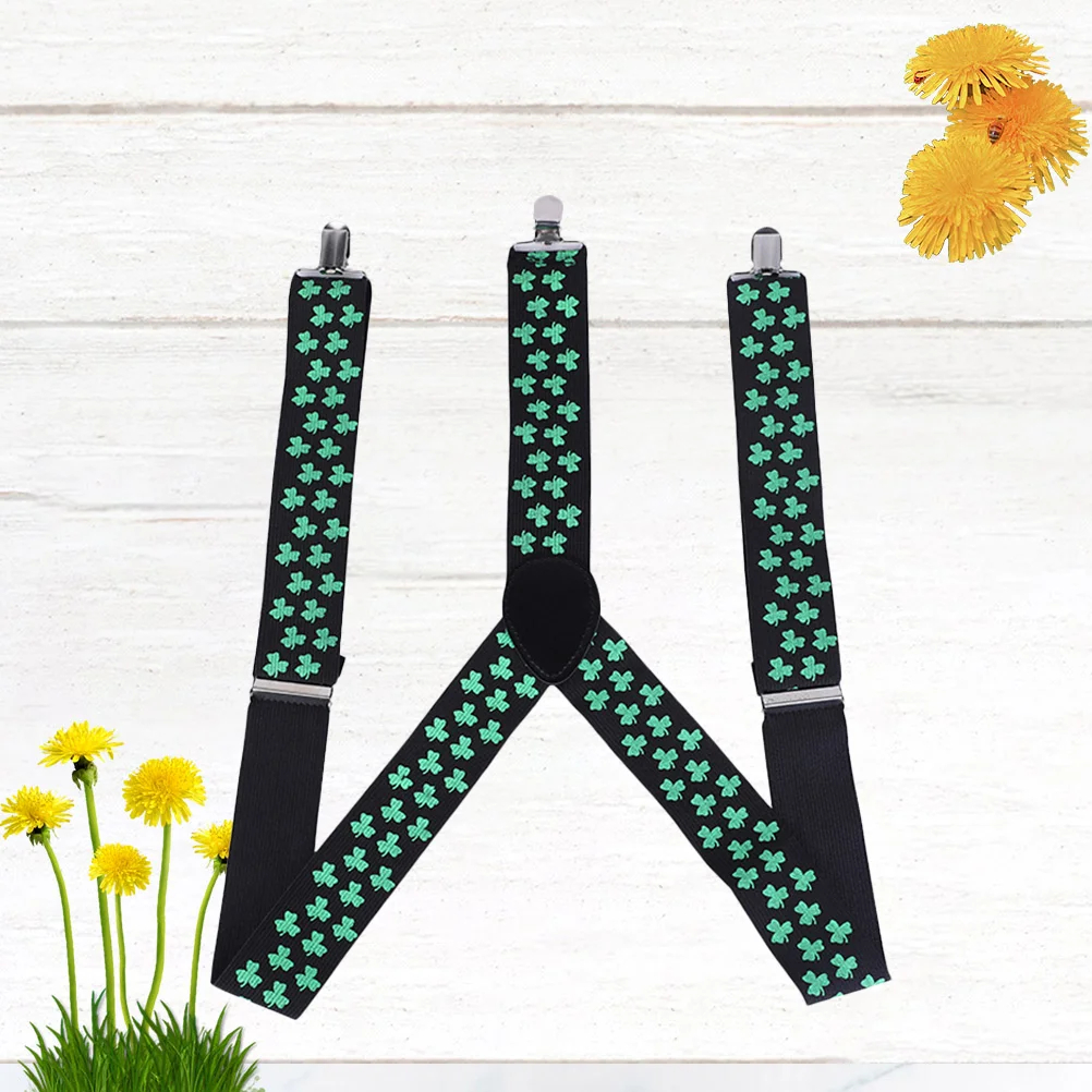 

1PC Festival Elastic Men Suspenders Big And Talls St Patrick's Day Elastic Straps Delicate Printed Men Suspenders Big