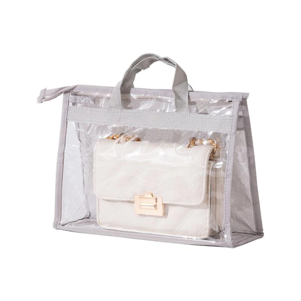 

Dust Proof Transparent Storage Bag Organizer Hanging Handbag Protector Cover With Zipper Hanging Organizer Wardrobe Storage Bags