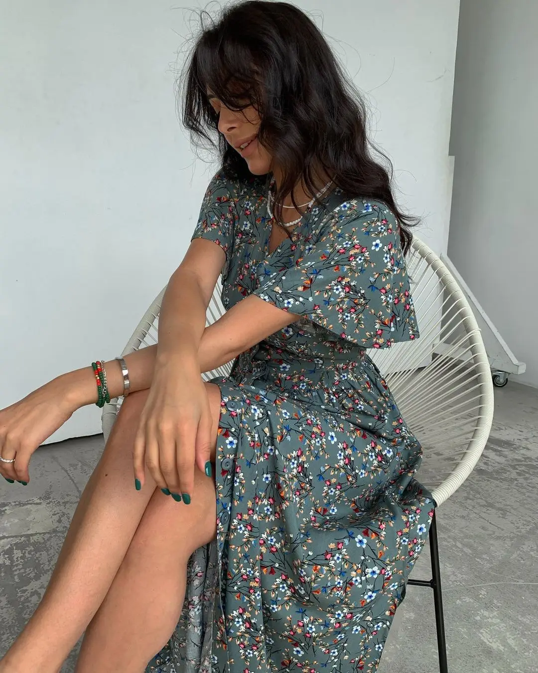 

Elegant Lady Vestidos Summer 2022 Dresses Boho French Flower Print Dress Women Vintage Casual Loose A-Line Dress Vintage Dress
