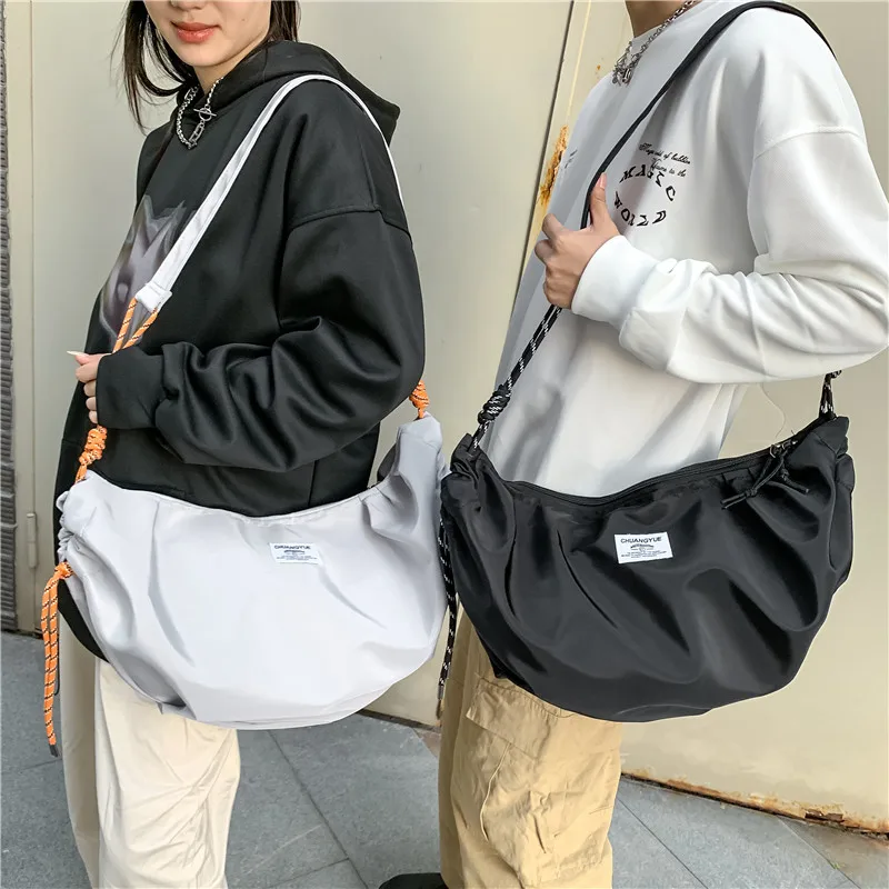 Stylish Men's Nylon Shoulder Bag  New Style Waterproof with Large Capacity and Lightweight