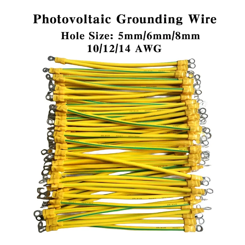 100 шт. BVR Солнечный фотогальванический заземляющий провод 10/12/14 AWG проводное