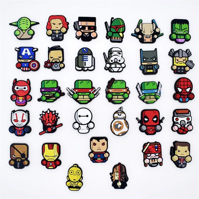 100pcs Marvel Diy Semi-Manufactures Trinkets Silicone Patch PVC Paster Stickers For Mobile Phone Case Cover Earphone Case Shoes