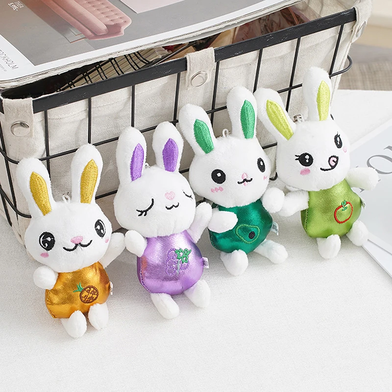 

12cm Cute Fluffy Bunny Keychains Cute Rabbit Key Chain Fur Woman Handbag Bag Keyring Car Pendant Key Ring Holder Jewelry