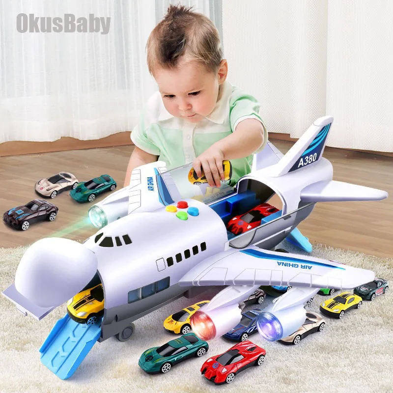 

Игрушечный самолет для детей, инерционная игрушка с музыкальными огнями, пассажирский самолет большого размера, детский самолёт, игрушечный автомобиль, подарочная карта