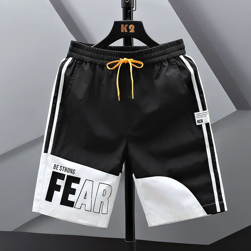 

Casual shorts for men's ice silk cool feeling summer quick drying sport splicing young men's Loose Basketball shorts sport pants