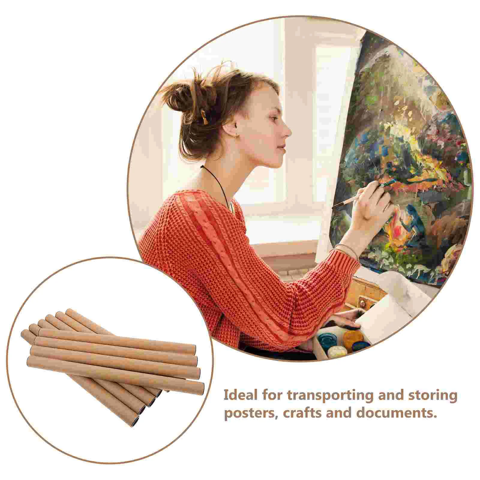 10 шт. почтовая трубка художественная бумага коричневые картонные трубки