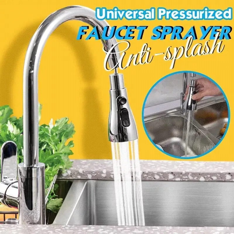 

Universal Kitchen 360° Rotatable Splash Filter Faucet Sprayer Head Flexible Bathroom Tap Extender Adapter Foam Nozzle Sprayer
