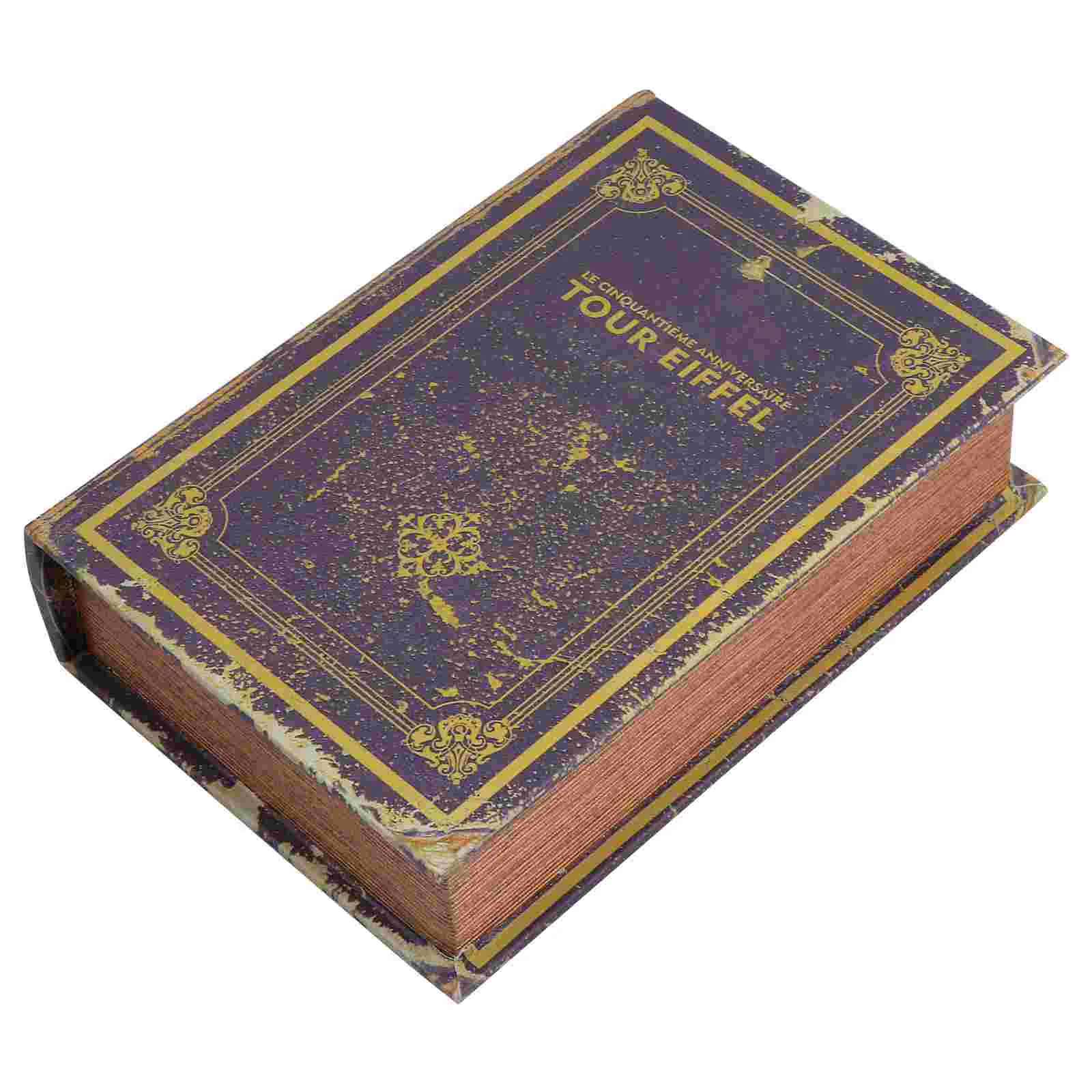 

Book Box Decorative Wooden Jewelry Storage Vintage Books Prop Decoration Boxes Fake Faux Decor Bible Keepsake Home decor