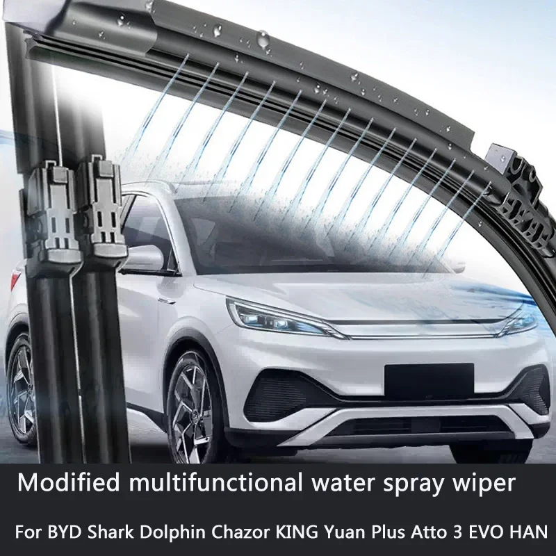 Фото Автомобильный стеклоочиститель с распылителем воды для BYD Shark, Dolphin, Chazor, KING, Yuan Plus, Atto 3, EVO, HAN – аксессуар для стеклоочистителя лобового стекла №1