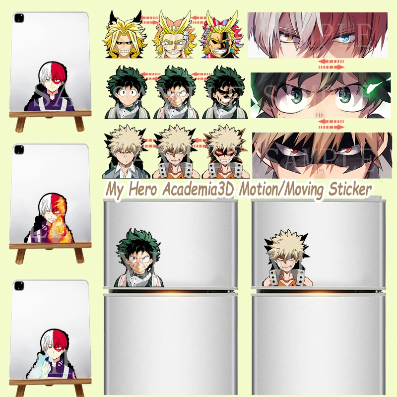 Стикеры в стиле аниме Моя геройская Академия наклейки 3D меняющие цвет подарок