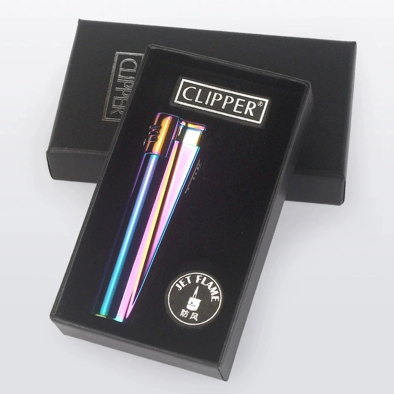 Фото Зажигалка Clipper с металлическим корпусом, ветрозащитная, газовая, на бутане, с синим турбо-пламенем, для сигар, аксессуары для курения для мужчин №2