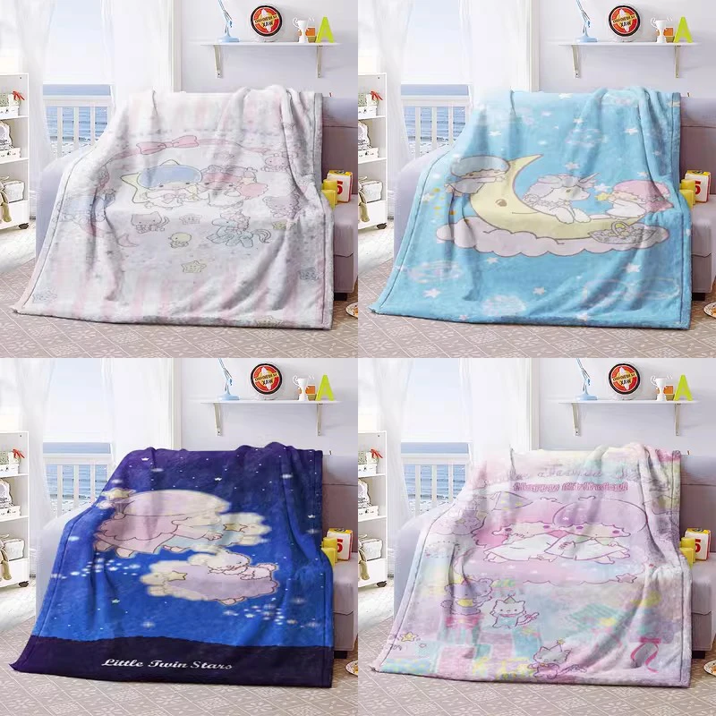 

Sanrio Little Twin Star Plush Blanket Anime Pochacco Kawaii Cartoon Nap Blankets Soft Warm Bedding Supplies Romm Decor Gifts Toy