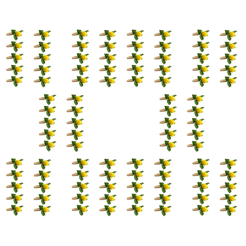 

100 шт. кольца для салфеток ручной работы, желтое кольцо для салфеток из искусственного лимона с лозой для свадьбы, ужина, банкета, сервировки