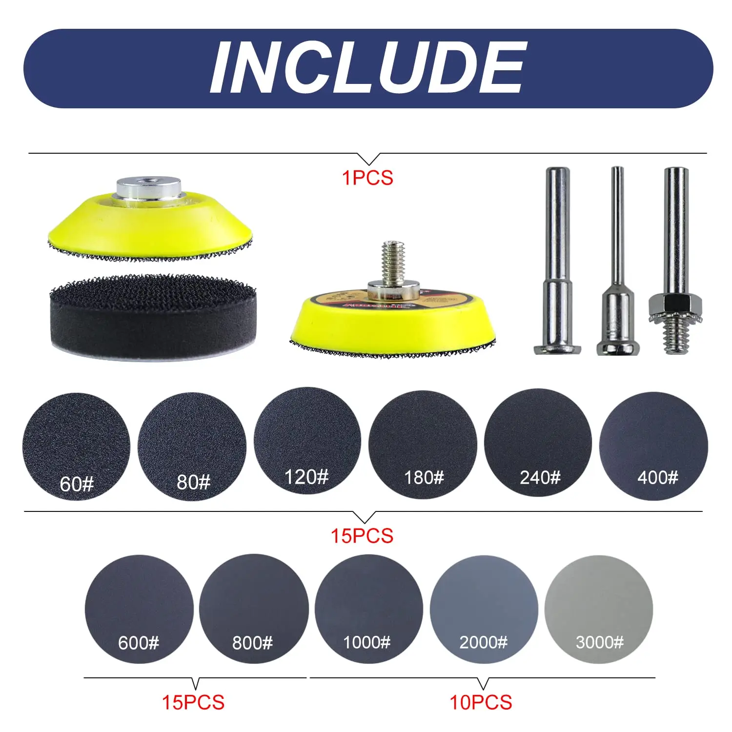 150 шт. 2-дюймовые шлифовальные диски Влажная и сухая наждачная бумага абразивный