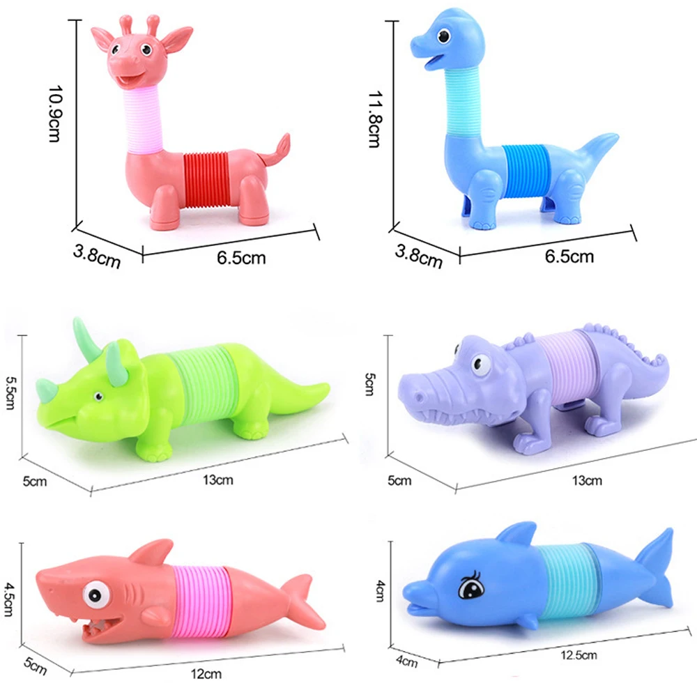 Pop Tube Dog Snail Shark Sensory Push It Bubble Balls Decompression Pipe Anti-stress Fidget Autism Anxiety Bellows Toys