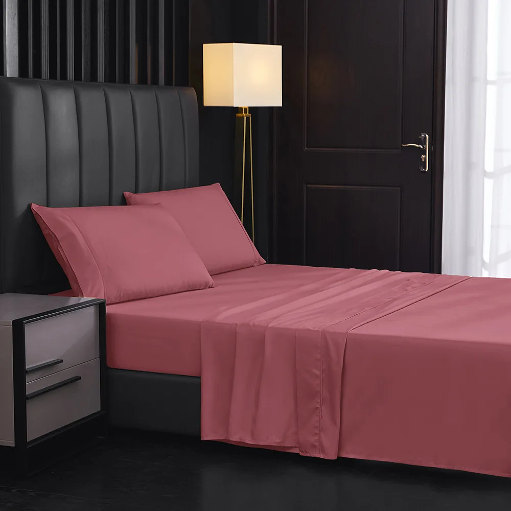 

Brushed Microfiber Bed Set Soft Bedding 3/4 Pieces Flat Sheet Fitted Sheet& Pillowcase Twin Full Queen King Cal King Deep Pocket