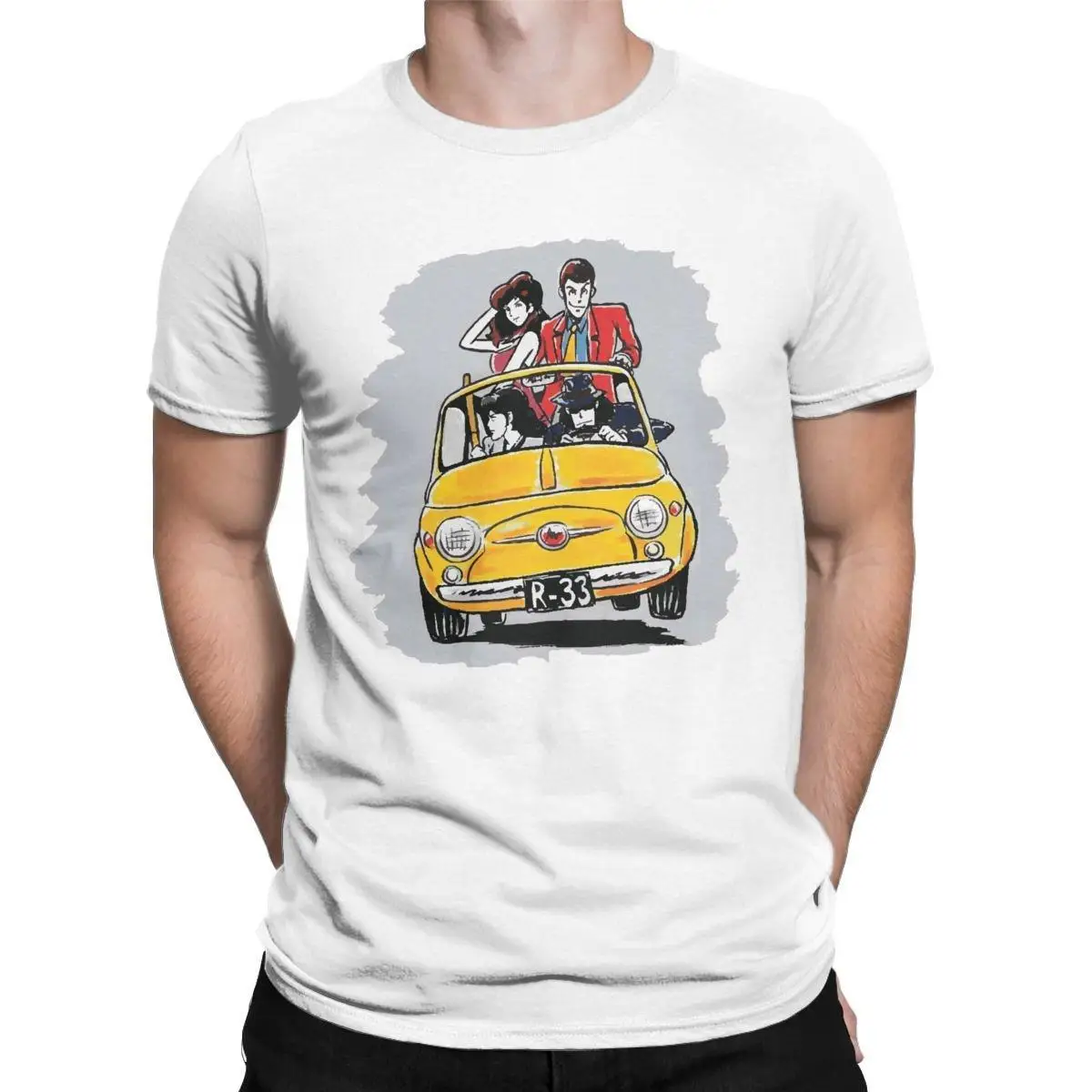 

Lupin III Family Monkey Punch T Shirts Men's 100% Cotton Fun T-Shirts Crew Neck Tee Shirt Short Sleeve Clothes 4XL 5XL 6XL