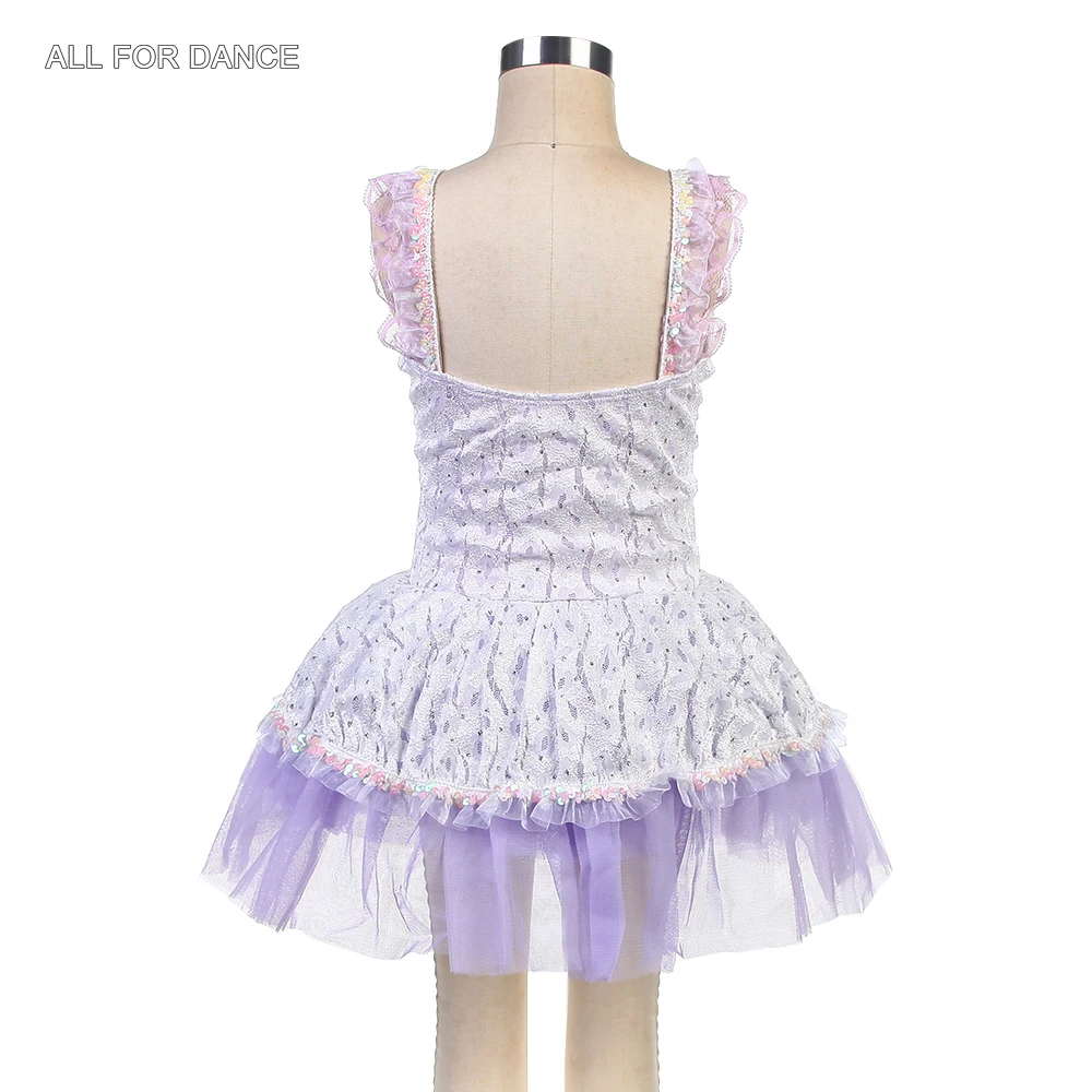 15303 сиреневое балетное танцевальное платье-пачка кружевное платье для детей