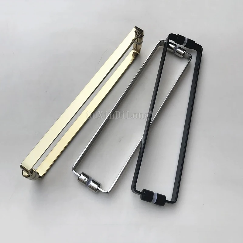 

Абсолютная новинка, безрамные дверные ручки из нержавеющей стали для душа и стекла, нажимные дверные ручки, полотенцесушитель, полировка, хром/золото/черный цвет