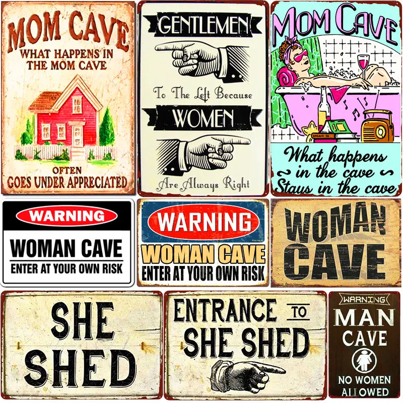 

Woman Cave Plaque Welcome To My She Shed Vintage Metal Signs Bar Pub Cafe Home Decor Mom Cave Metal Plates Funny Tin Poster N368