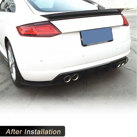 Задний бампер из углеродного волокна, диффузор, спойлер для Audi TT MK3, стандартный 2-дверный 2015-2017, задний диффузор, фартук для губ, комплект кузова
