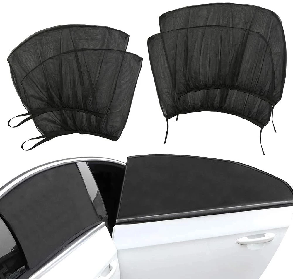 Car Window Screen Door Covers Front/Rear Side Window UV Sunshine Cover Shade Mesh Car Mosquito Net For Baby Child Camping