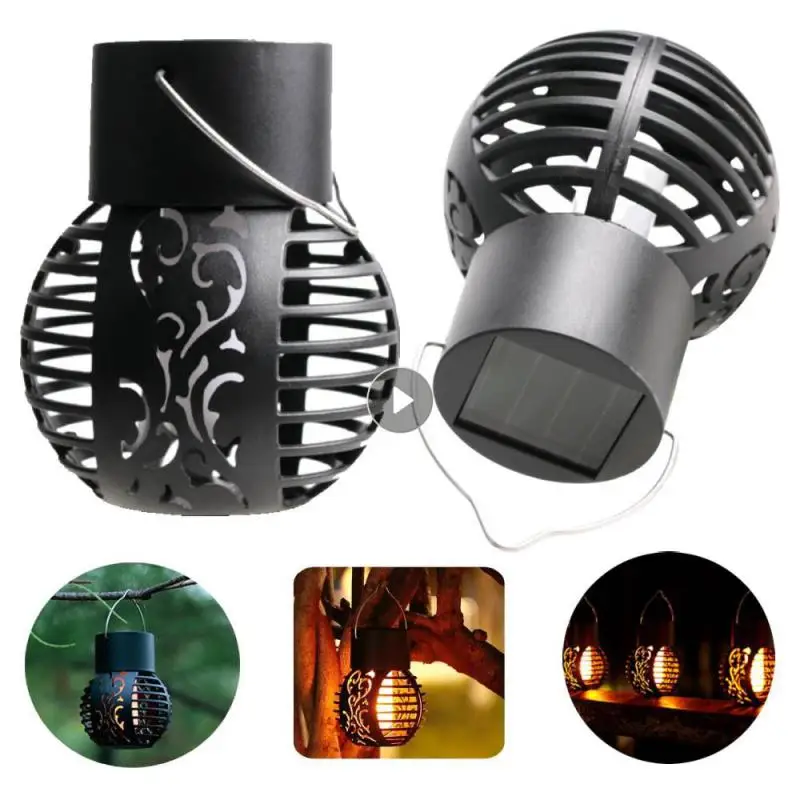 

1-5PCS LED Solar Light Flickering Flame Effect Ball Solar Power Lamps Hanging Lantern Lamp Garden Yard Decor Garden Patio Light