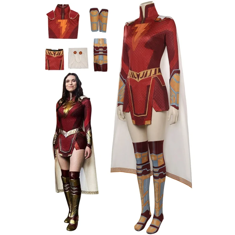 

Mary Cosplay Women Costume Movie Fury Of The Gods Shazam Female Superhero Fancy Dress Party Clothes For Disguise Role Playing