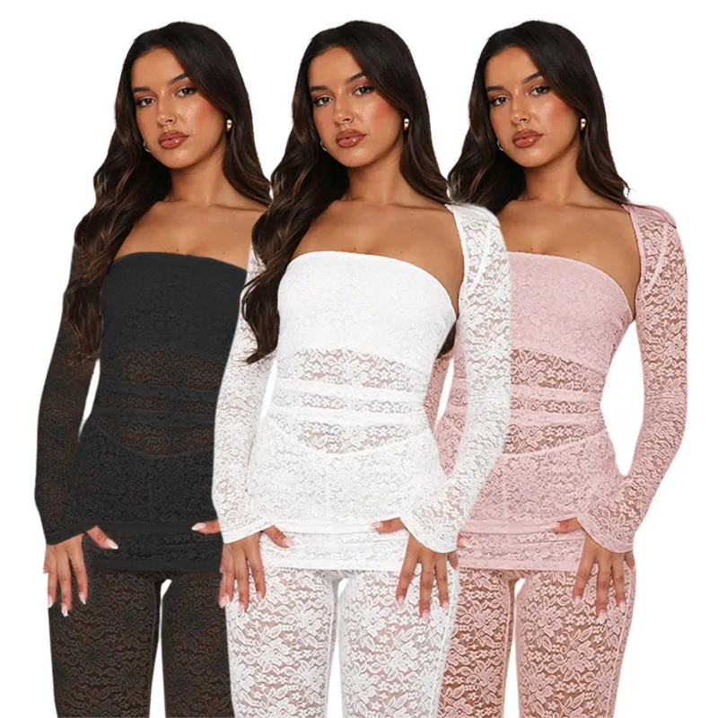 

Beach Outlet Women Swim Wear Summer Clothes For Cover Up New Lace Micro Pants Sexy Three Piece Set Print Spandex Dress Outings