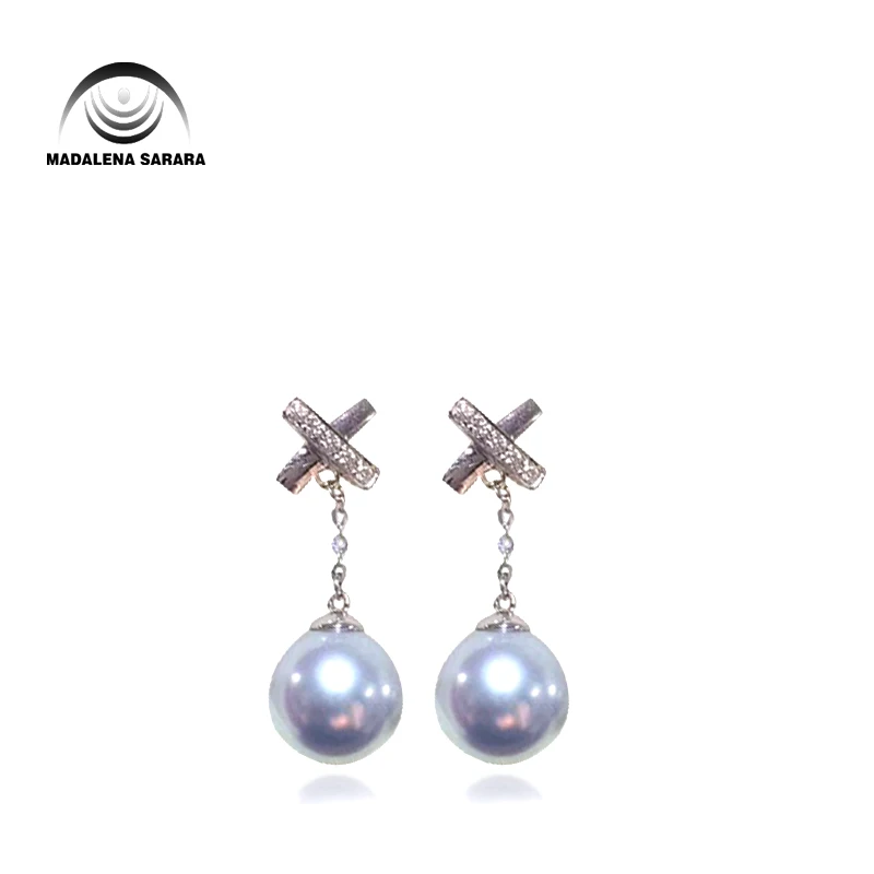 Женские серьги с пресноводным жемчугом, 10 мм