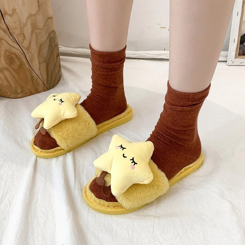 

Новинка 2022, зимние женские плюшевые тапочки для дома, Симпатичные Мультяшные животные, слон, забавные тапочки для девочек, женские плюшевые ...