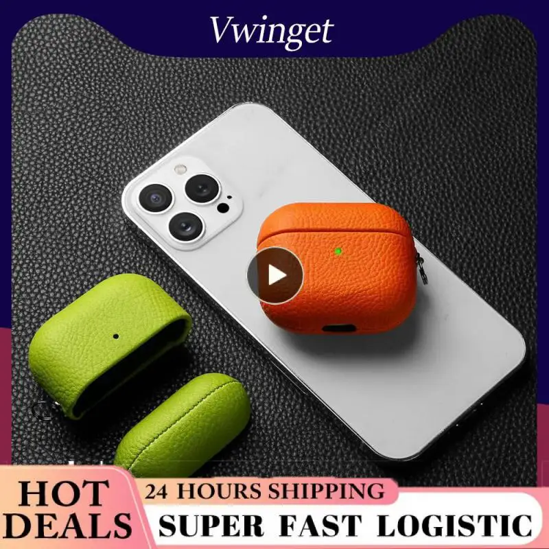 

Lychee Skin High Quality Material All Inclusive Earphone Case High Strength Material Lychee Earphone Case Easy To Install Luxury