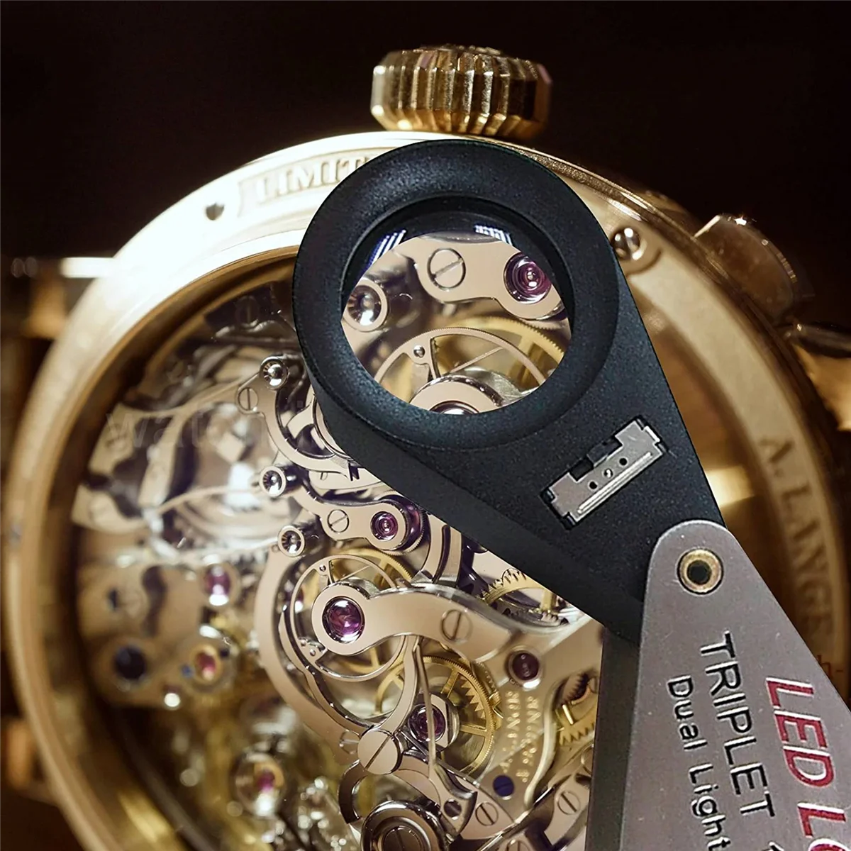 Ювелирная лупа с 10-кратным увеличением тройной линзой и 6 светодиодными