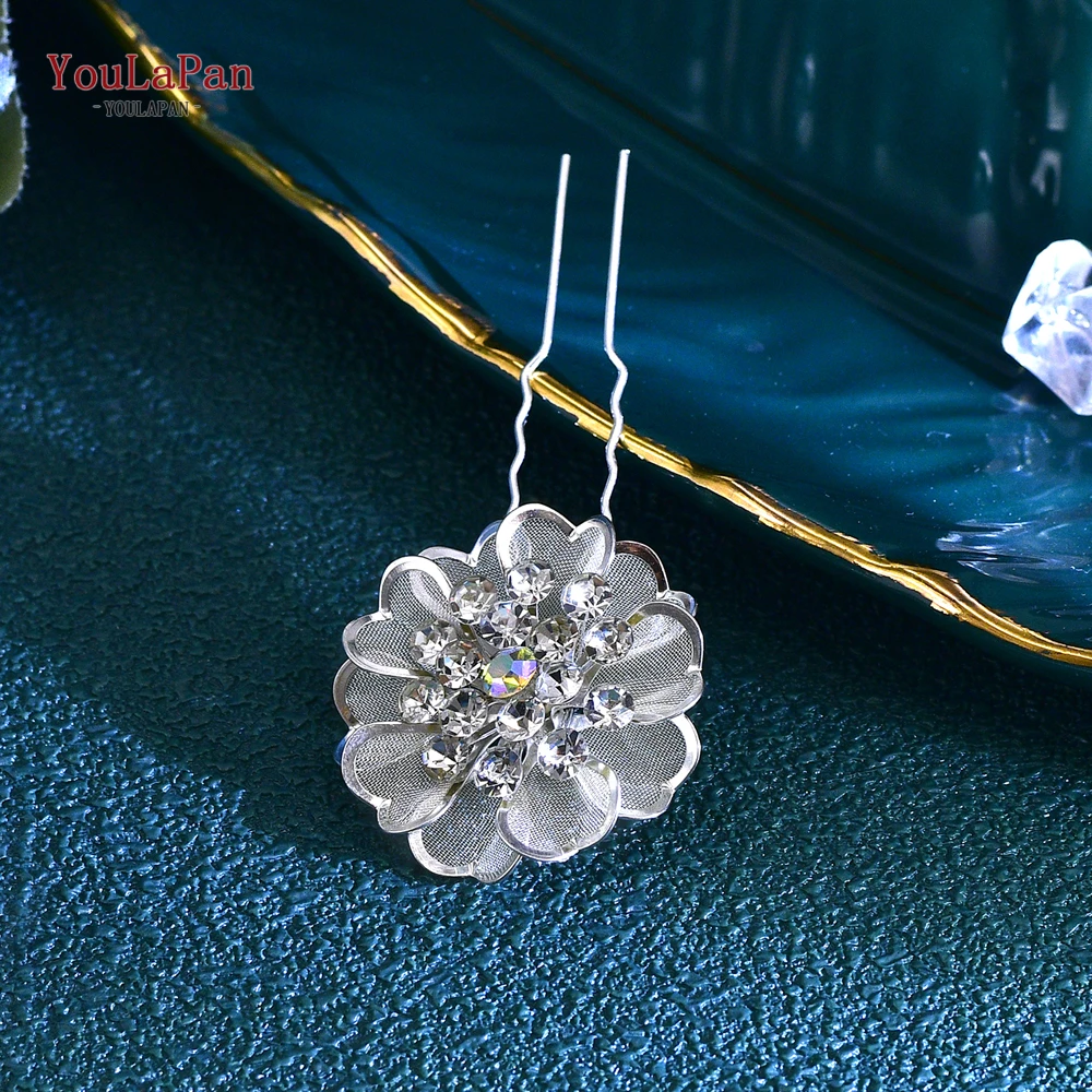 U-образная шпилька для волос YouLaPan Bride из сплава с цветами элегантная женская