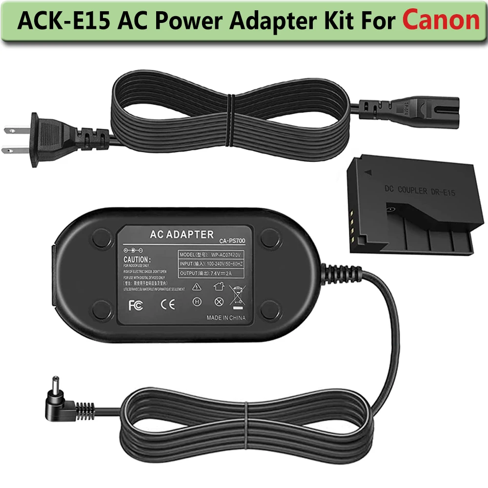 Lp-e12 Dummy Battery Dr-e15 Dc Coupler Charger Kit For Canon Eos Rebel Sl1, Powershot Sx70 Hs Cameras.