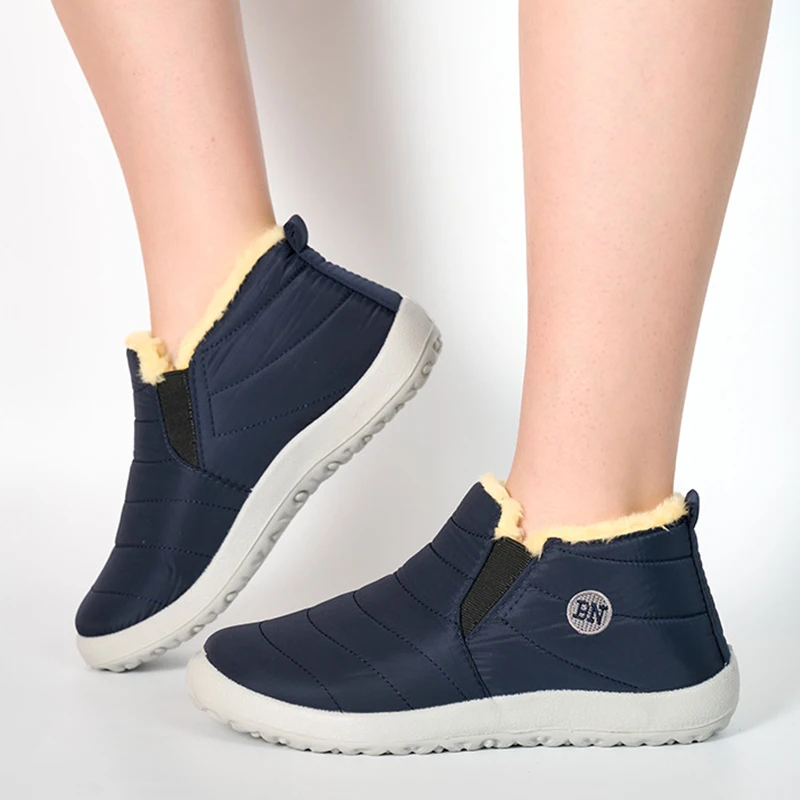 

Женские ботинки для снежной погоды, повседневная женская обувь, ботинки на платформе без шнуровки, новые женские ботильоны, водонепроницае...