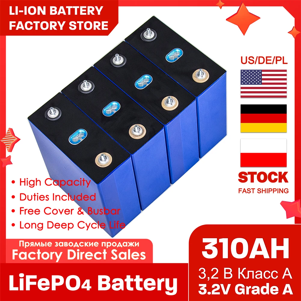 

4 шт., литий-железо-фосфатные Аккумуляторы для солнечных батарей