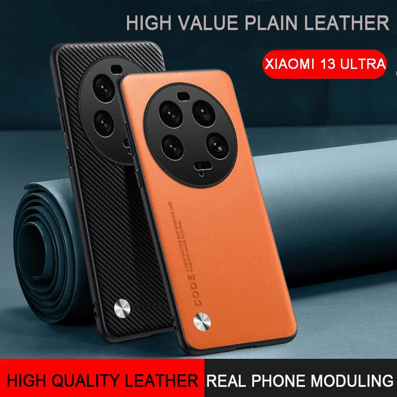 

For Xiaomi 13 Ultra Plain Skin Leather Case Cover Xiaomi 13 Pro Skin Soft Frame Camera Protect Fundas Xiaomi 13/Xiaomi 13 Lite