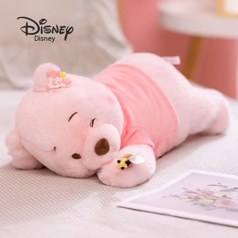 

Genuine Disney Cherry Blossom Winnie Bear Puppet Figure Plush Toy Air Conditioner Blanket Multi Functional Throw Pillow