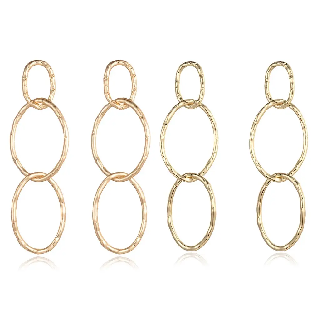 

Shineland Unusual Multilayer Geometric Drop Dangle Earrings For Women Fashion Gold Color Metal Pendants Vintage Jewelry Gift